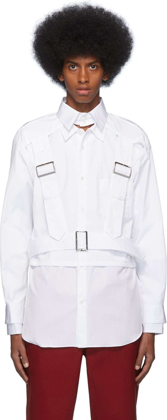 Comme Des Garcons White Harness Shirt