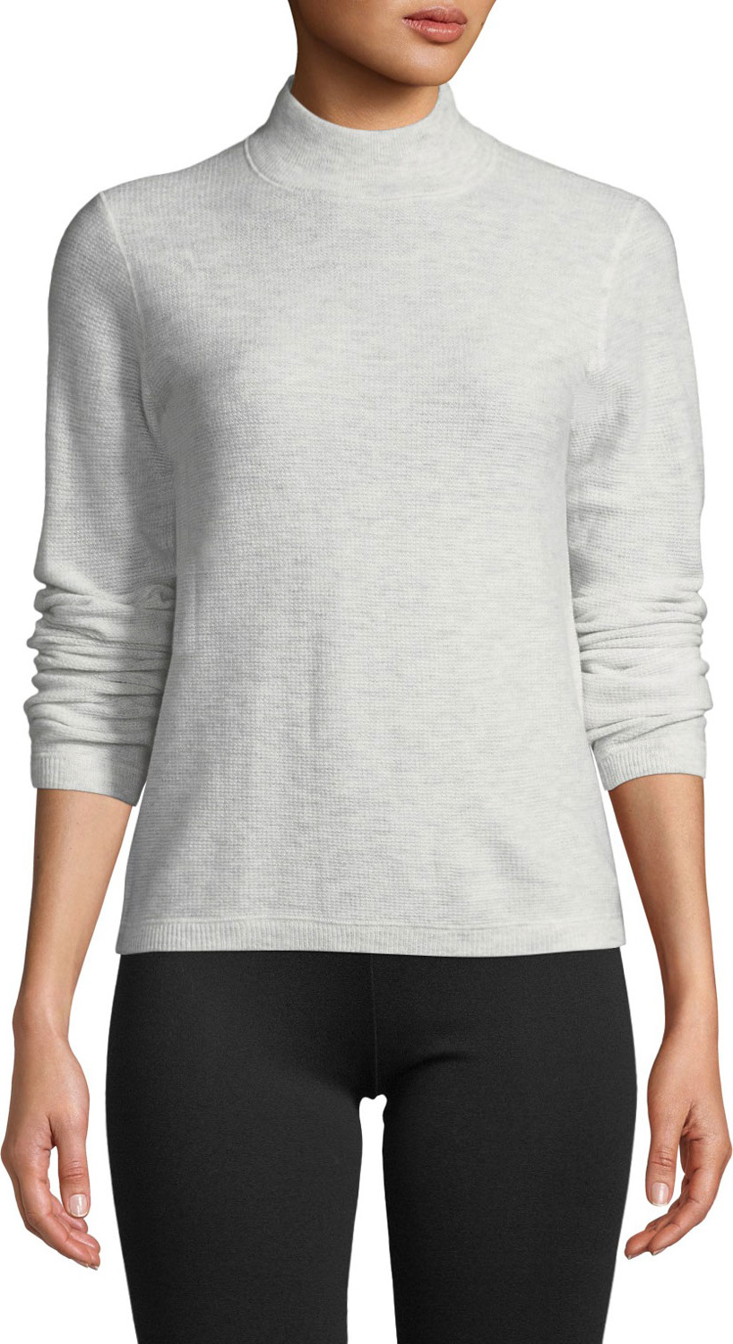Vince Waffle-Knit Mock-Neck Wool-Cashmere Sweater