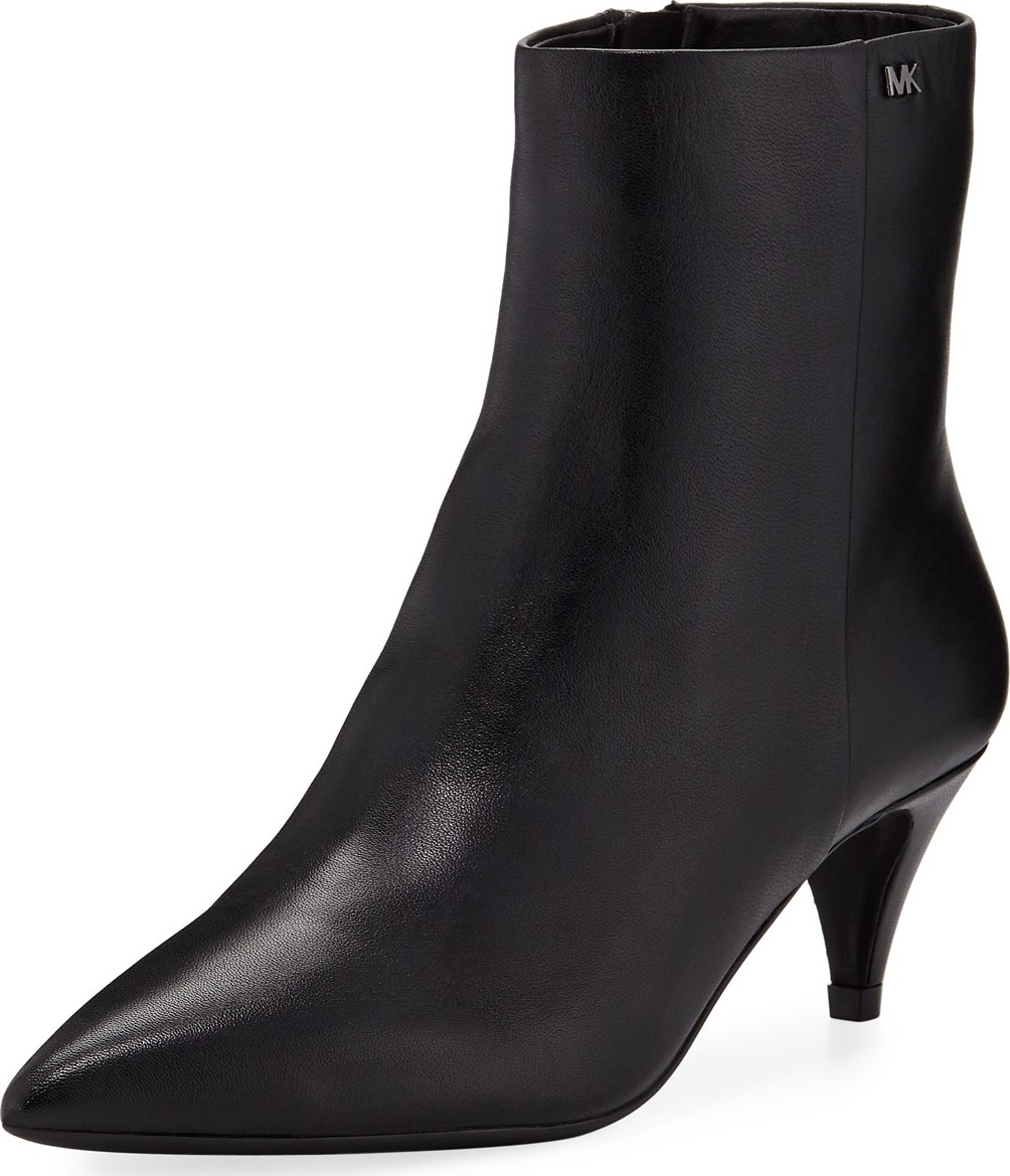 MICHAEL MICHAEL KORS Blaine Flex Leather Kitten-Heel Booties