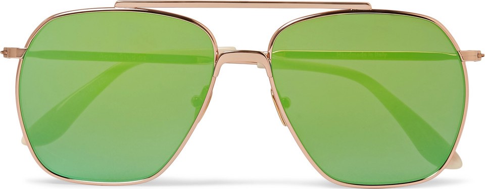 Acne Studios Anteom Aviator-Style Rose Gold-Tone and Acetate Sunglasses
