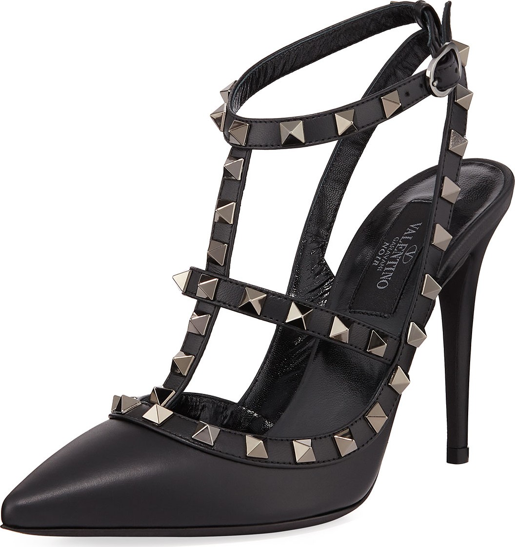 Valentino Rockstud Noir Slingback 100mm Pump, Black