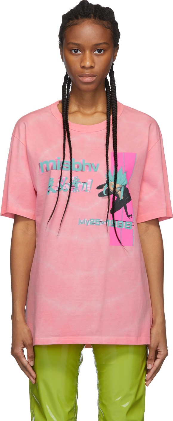 Misbhv Pink Tie-Dye Anime T-Shirt