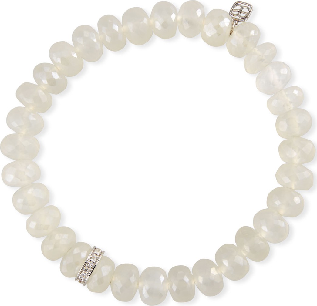 Sydney Evan 14k White Gold Diamond Wheel & Chalcedony Bracelet