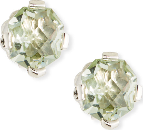 Stephen Dweck Green Amethyst Freeform Stud Earrings