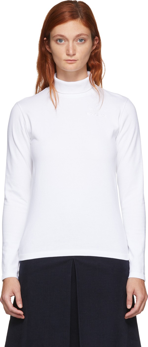 Maison Kitsune White 'Kool Fox' Turtleneck