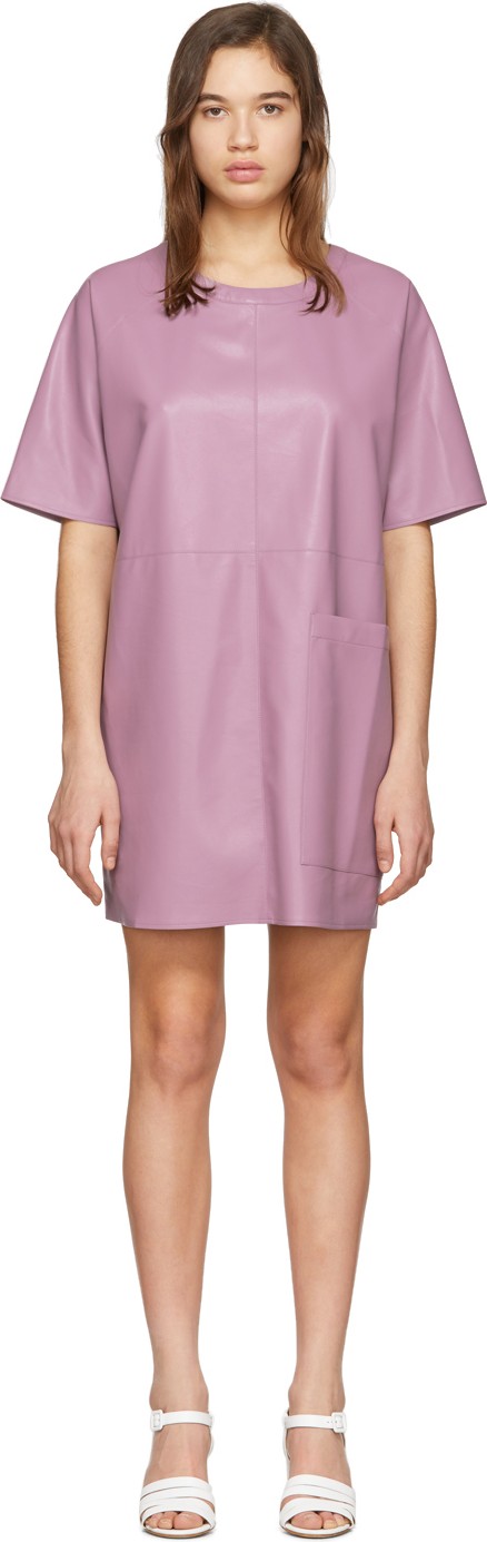 Aeron Purple Faux-Leather Zelda Dress