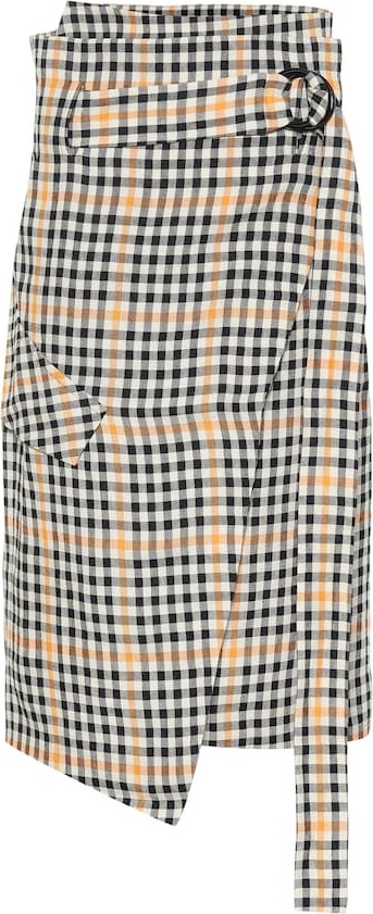 Petar Petrov Ryan checked linen skirt