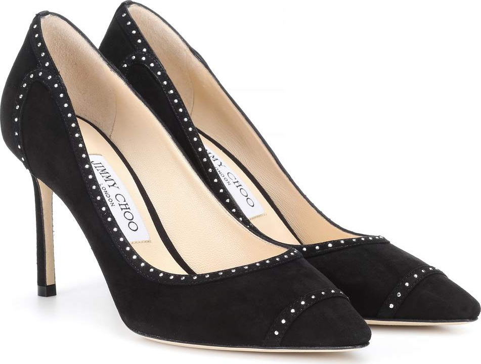 Jimmy Choo Romy 85 studded suede pumps