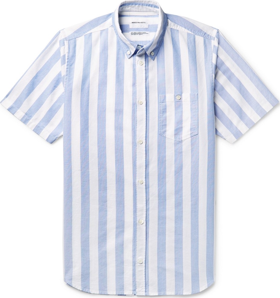 Norse Projects Theo Button-Down Collar Striped Cotton Oxford Shirt