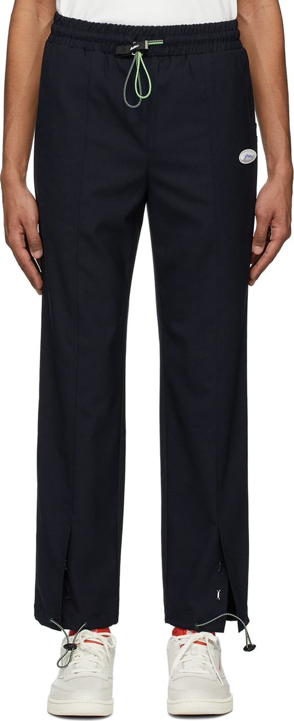 ADER error Navy Rivet Label Track Pants