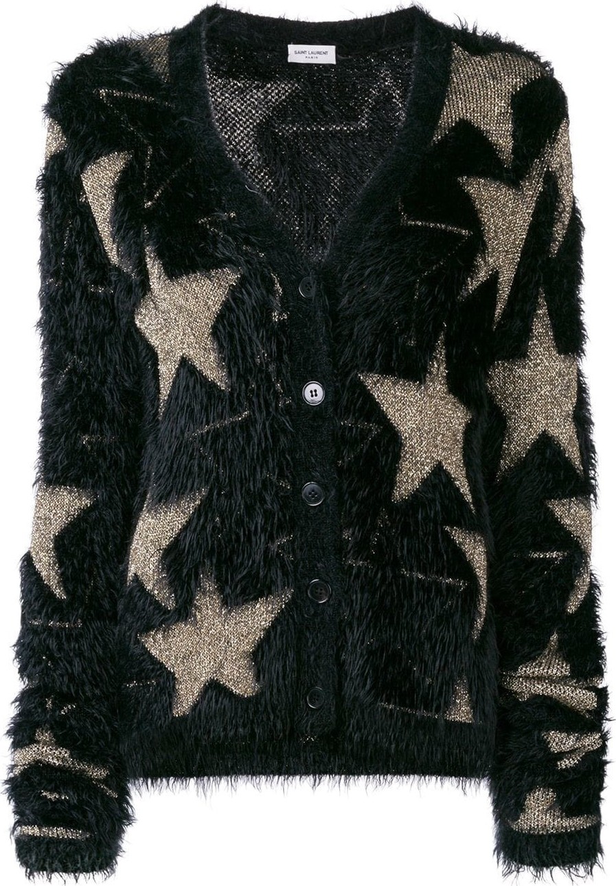 Saint Laurent lurex stars jacquard cardigan