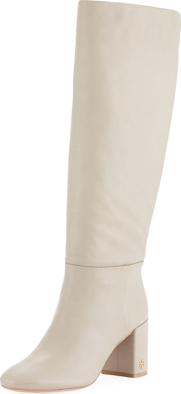 Tory Burch Brooke Slouchy Leather Block-Heel Knee Boots Tory Burch Brooke Slouchy Leather Block-Heel Knee Boots