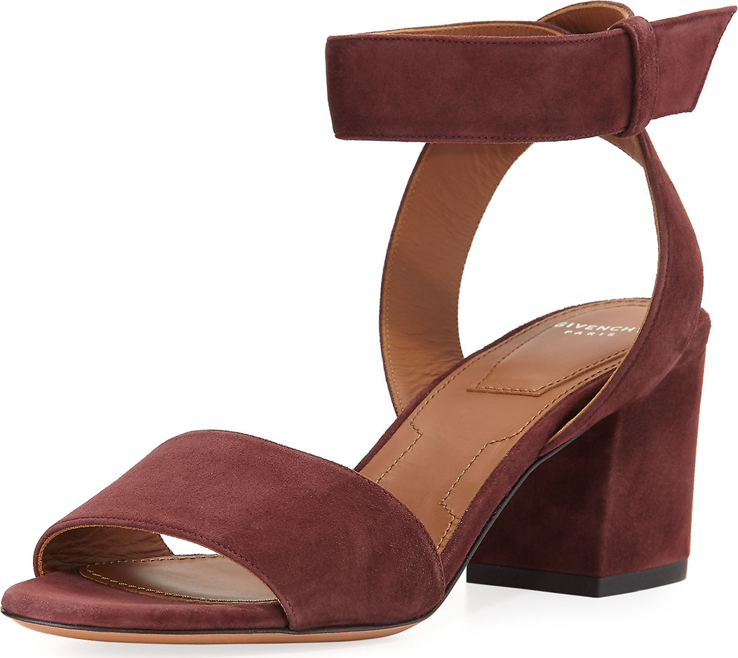 Givenchy Paris Suede Ankle-Wrap Sandal