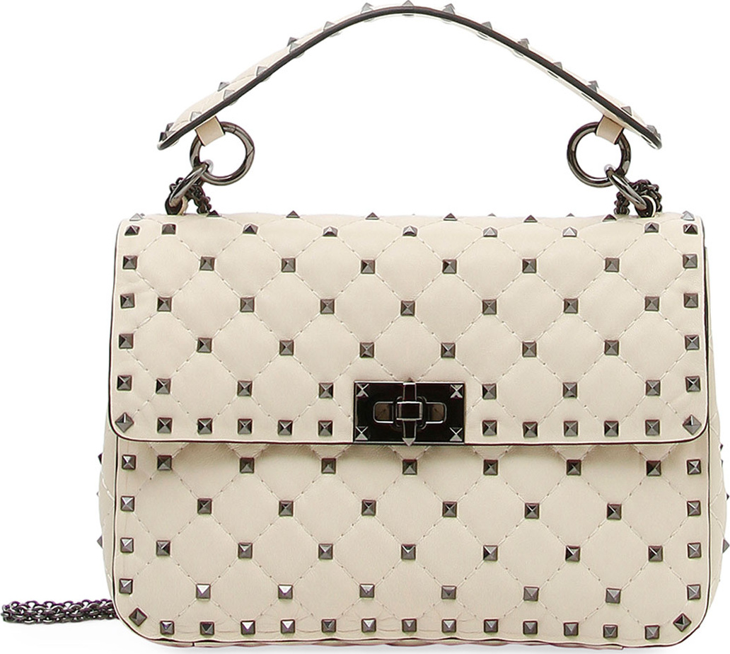 Valentino Ruthenium Rockstud Spike Medium Shoulder Bag