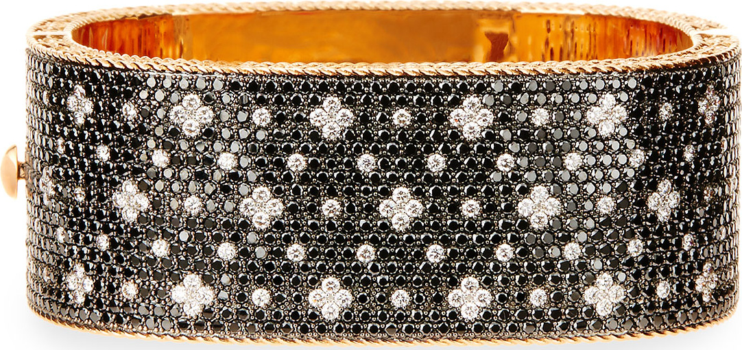 Roberto Coin 18K Rose Gold Black & White Diamond Bangle