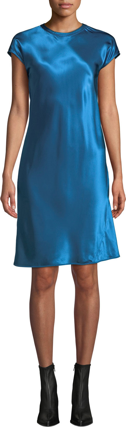 Helmut Lang Cap-Sleeve Viscose Short Dress