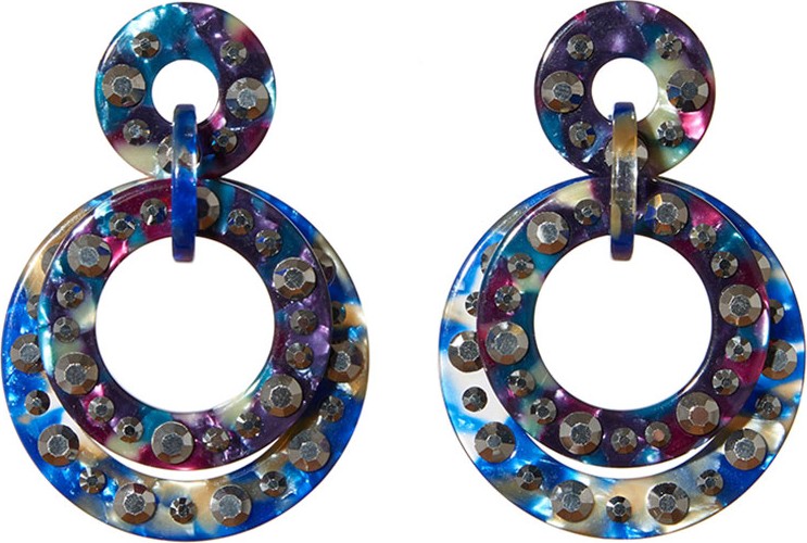 Lele Sadoughi Starlight Crystal Hoop Earrings