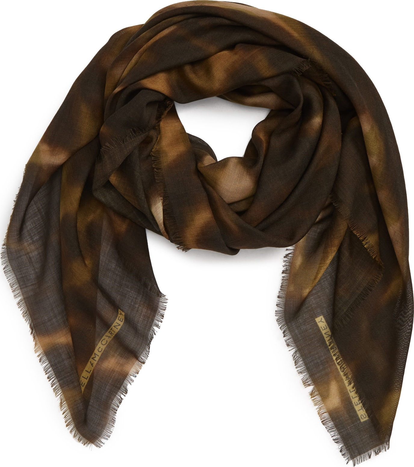 Stella McCartney Nina Leopard Print Wool & Silk Scarf