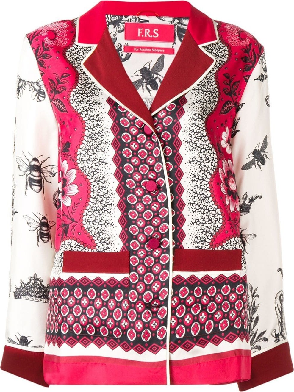 For Restless Sleepers printed satin shirt