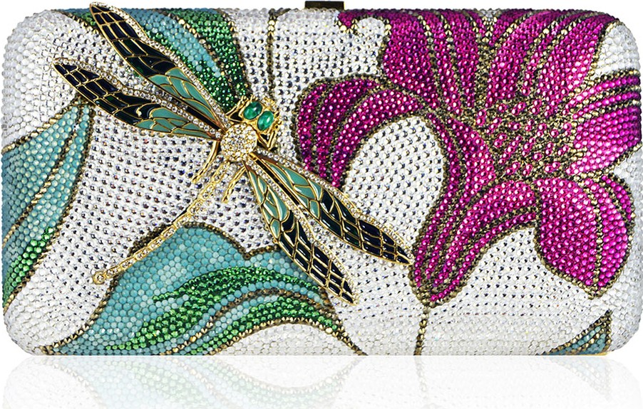 Judith Leiber Lily & Dragonfly Crystal Minaudiere