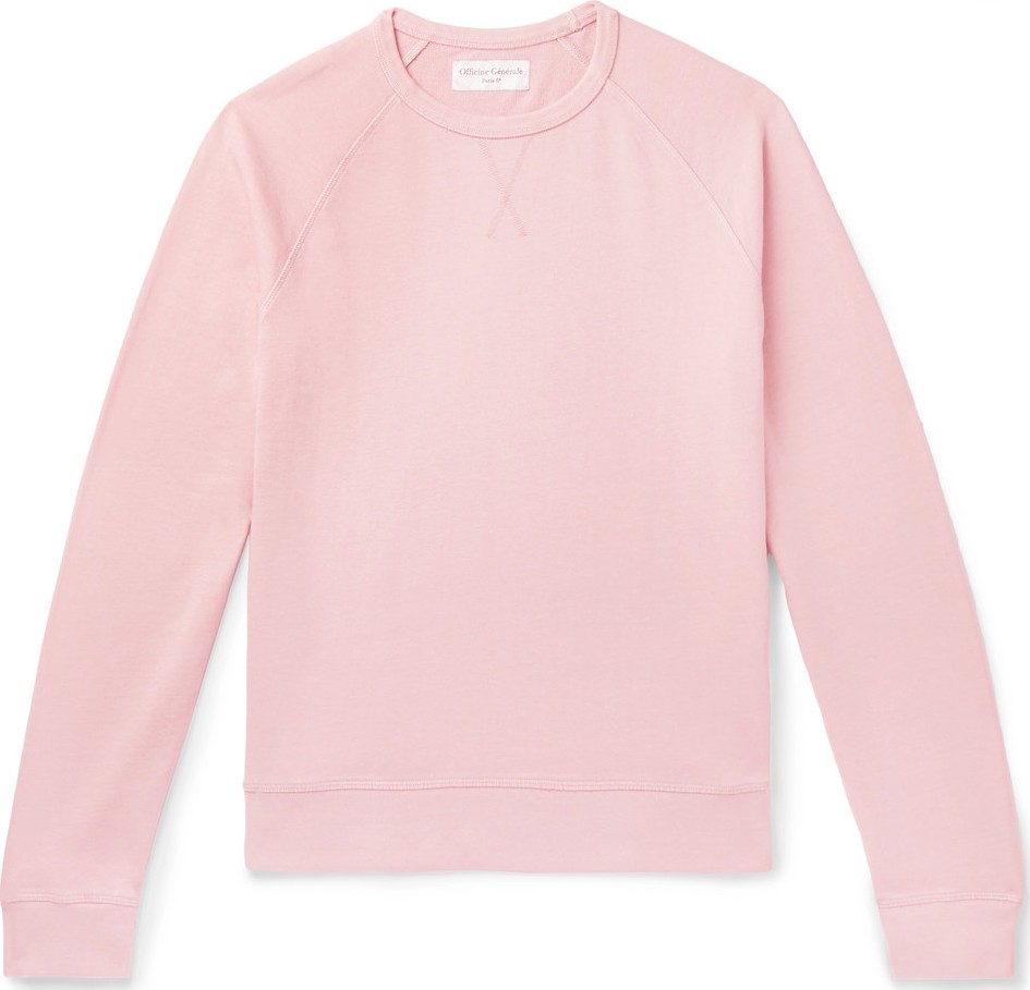 Officine Générale Garment-Dyed Cotton-Terry Sweatshirt