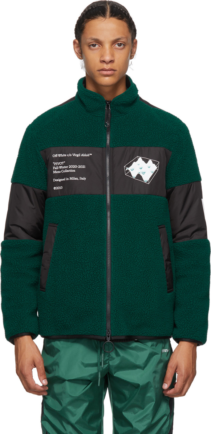 Off White - Green Polar Fleece Jacket Off White - Green Polar Fleece Jacket