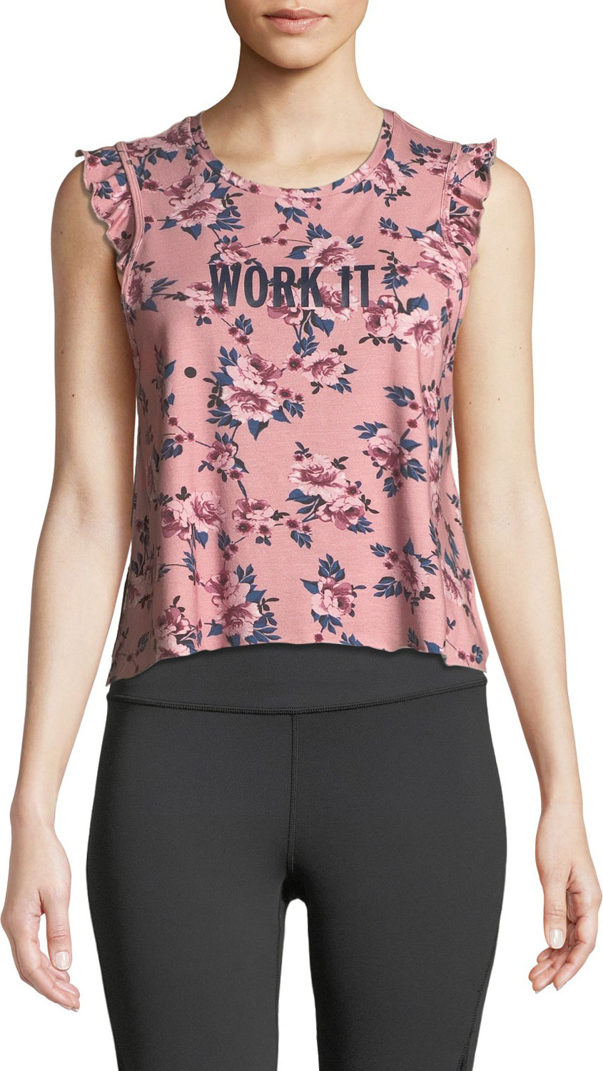 Kate Spade New York prairie rose work it ruffle active tank
