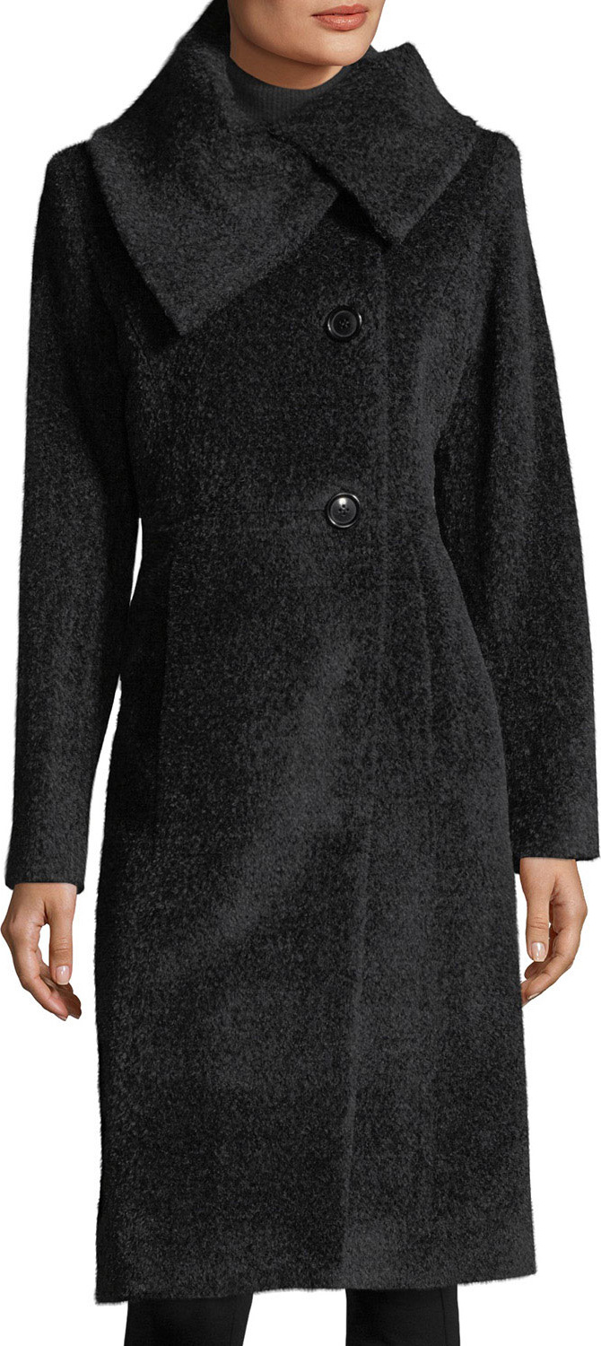 Sofia Cashmere Envelope-Collar Wool Coat Sofia Cashmere Envelope-Collar Wool Coat