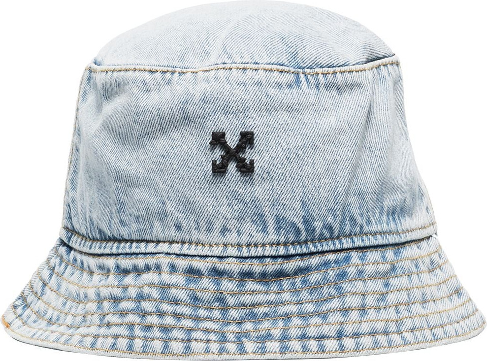 Off White - Bleached denim bucket hat