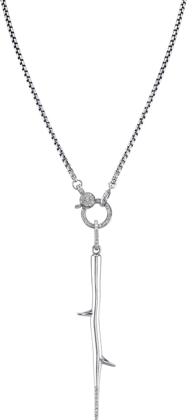 Sheryl Lowe Thorn Pendant Necklace w/ Diamonds
