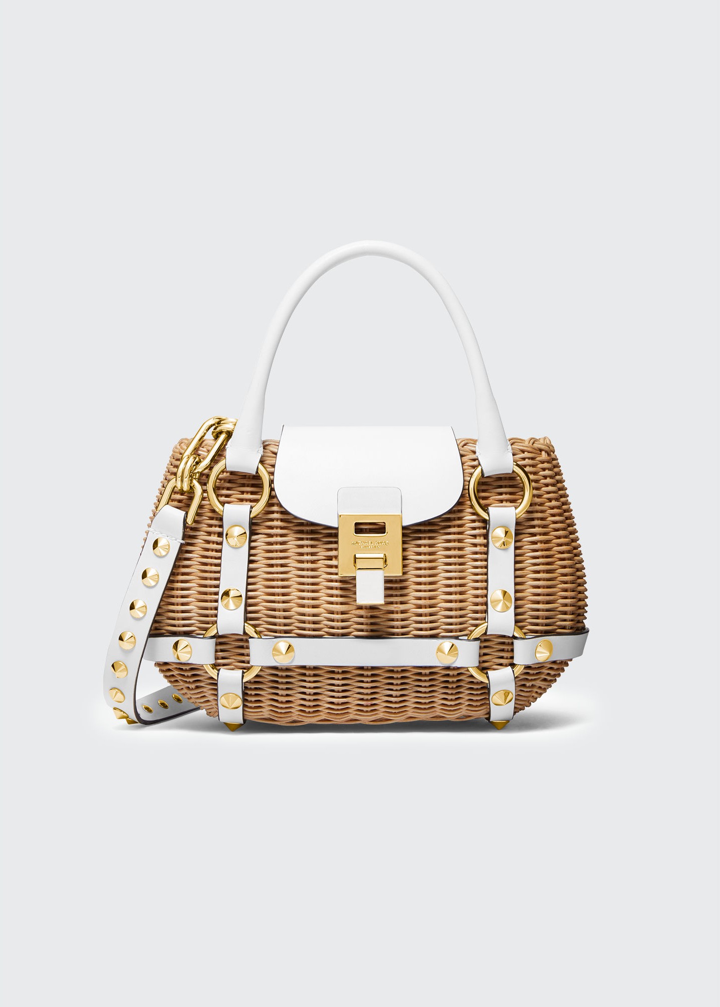Michael Kors Collection Rattan Mini Harness Basket Bag