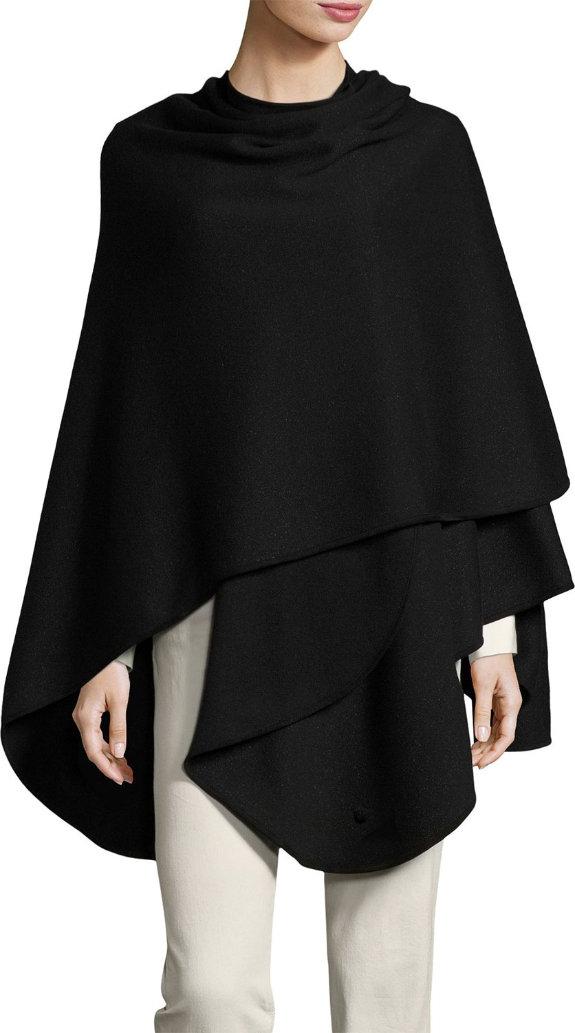 Loro Piana Regina Leather-Trim Cashmere-Blend Cape