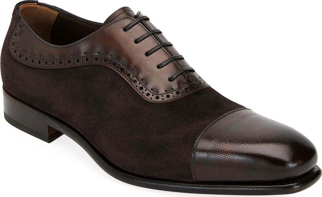 Salvatore Ferragamo Men's Two-Tone Derby Dress Shoes