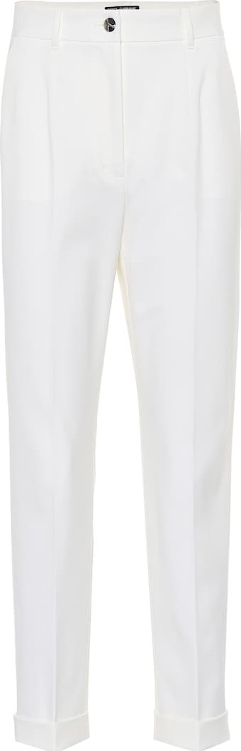 Dolce & Gabbana High-rise straight wool-blend pants