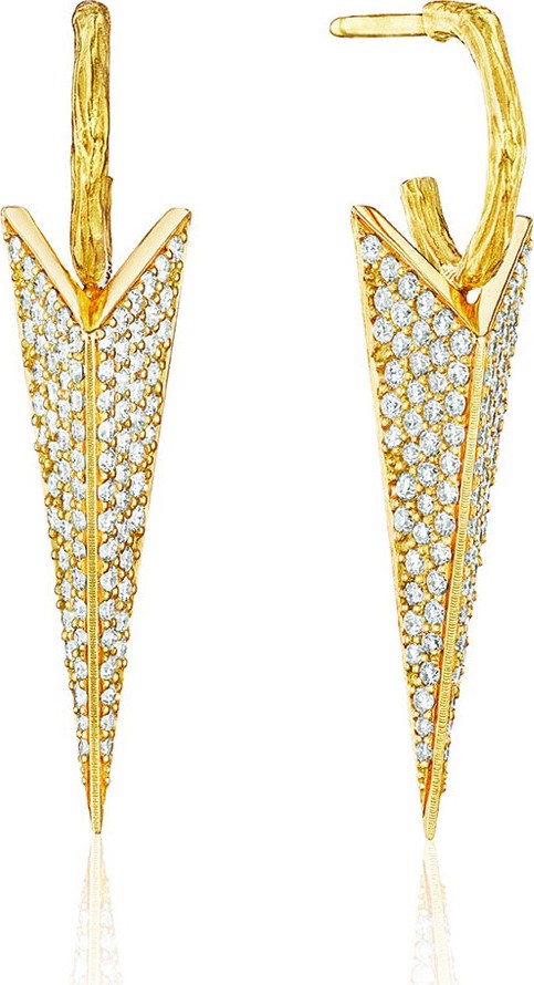 Mimi So 18k Gold Diamond Spike Earrings