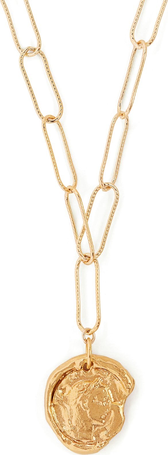 Alighieri The Peacekeeper coin-charm gold-plated necklace