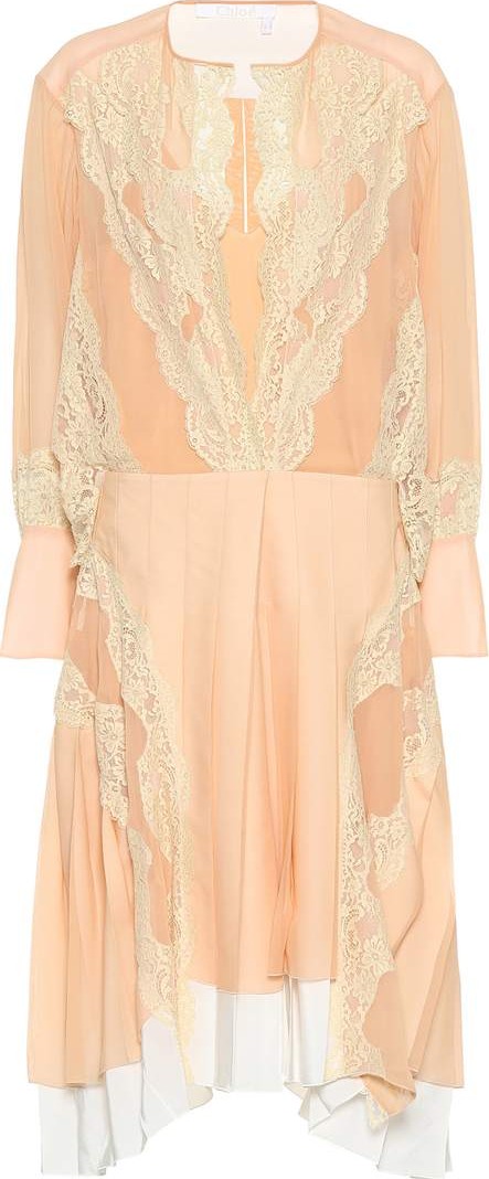 Chloe Flou silk-blend mousseline dress