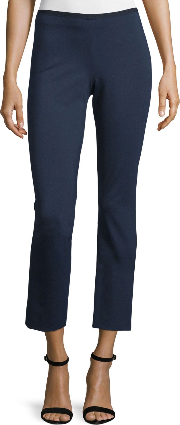 Elie Tahari Nova Double-Knit Slim Ankle Pants