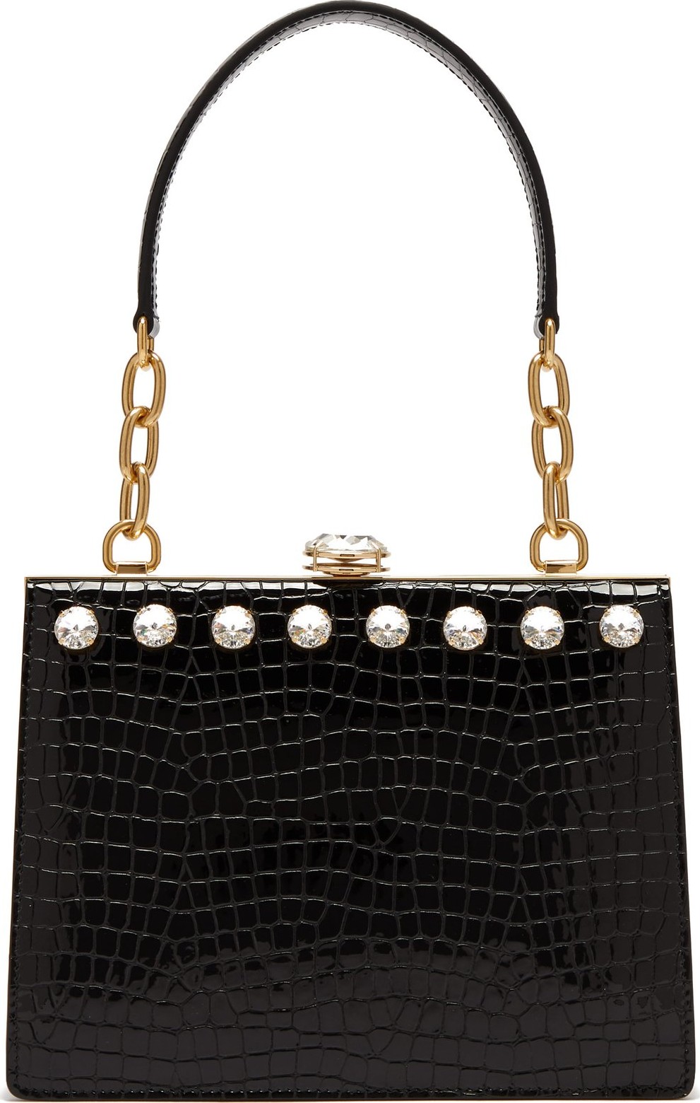 Miu Miu Solitaire crocodile-effect patent-leather bag