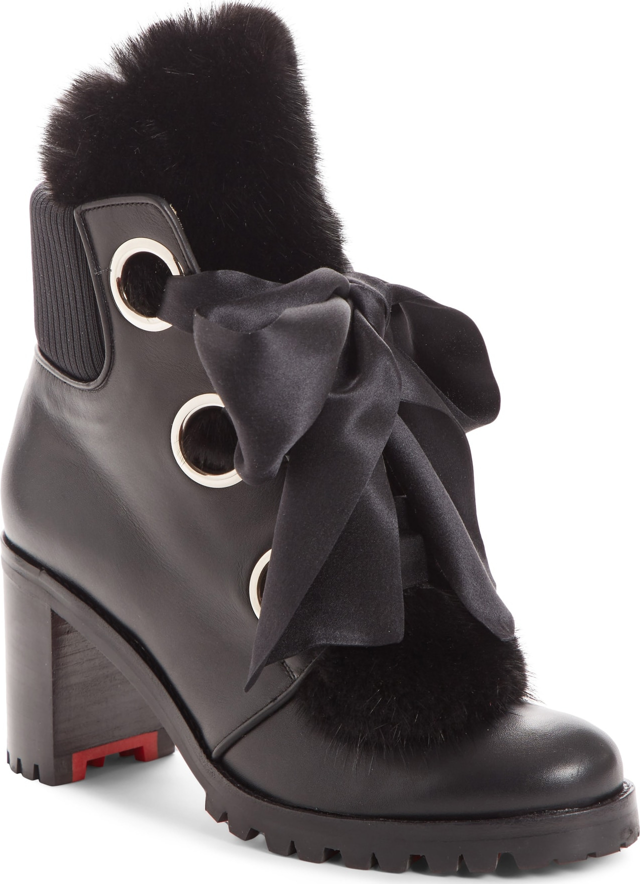 Christian Louboutin Jenny From the Alps Bootie with Genuine Mink Fur Trim