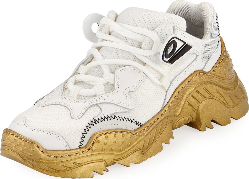 Nº21 Metallic Lace-Up Runner Sneakers