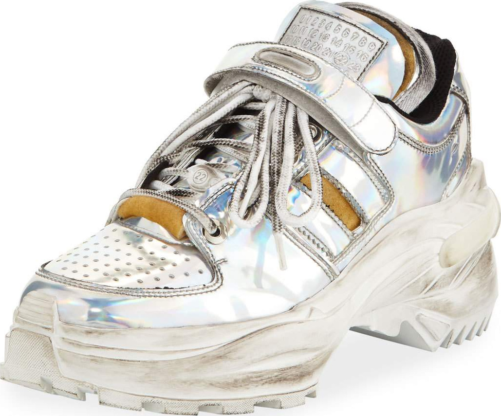 Maison Margiela Deconstruct Chunky Metallic Vinyl Sneakers