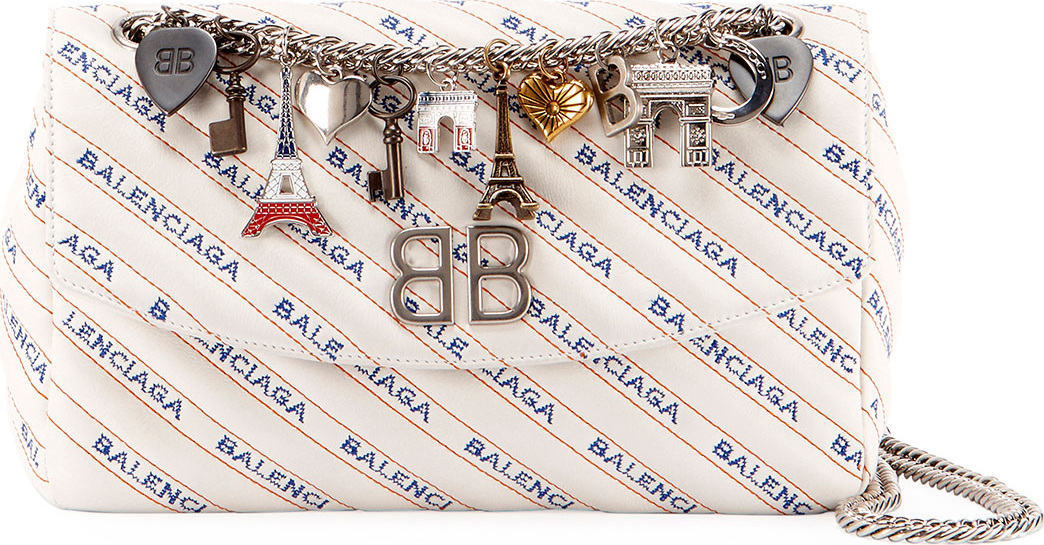 Balenciaga BB Logo Matelasse Leather Chain Shoulder Bag