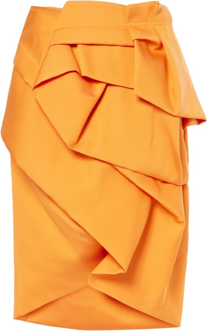 Dries Van Noten - Draped satin midi skirt