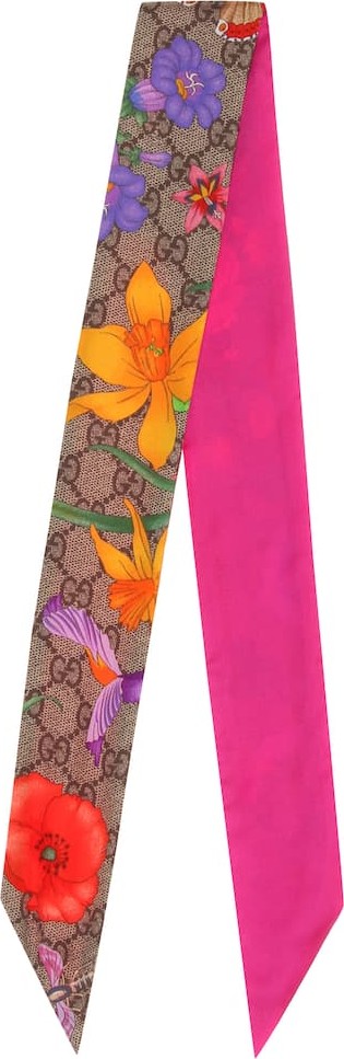 Gucci GG Flora printed silk scarf
