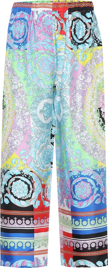 Versace Printed silk pants