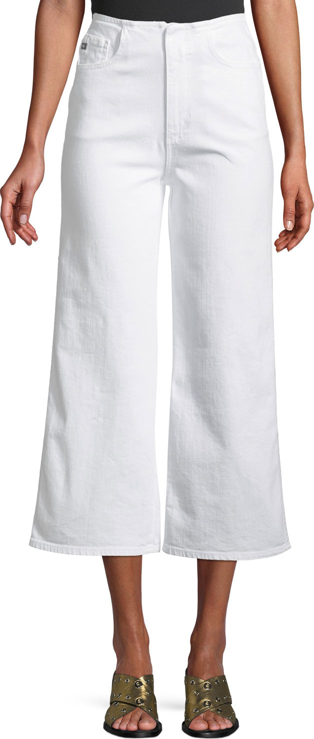 AG Jeans Etta High-Waist Cropped Wide-Leg Jeans