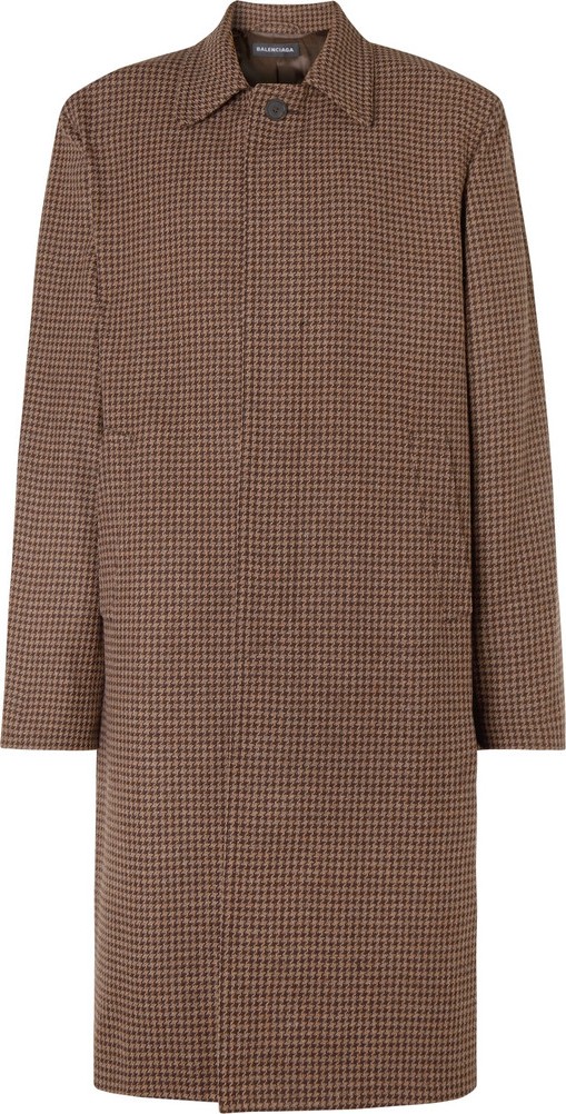 Balenciaga Houndstooth Virgin Wool Coat