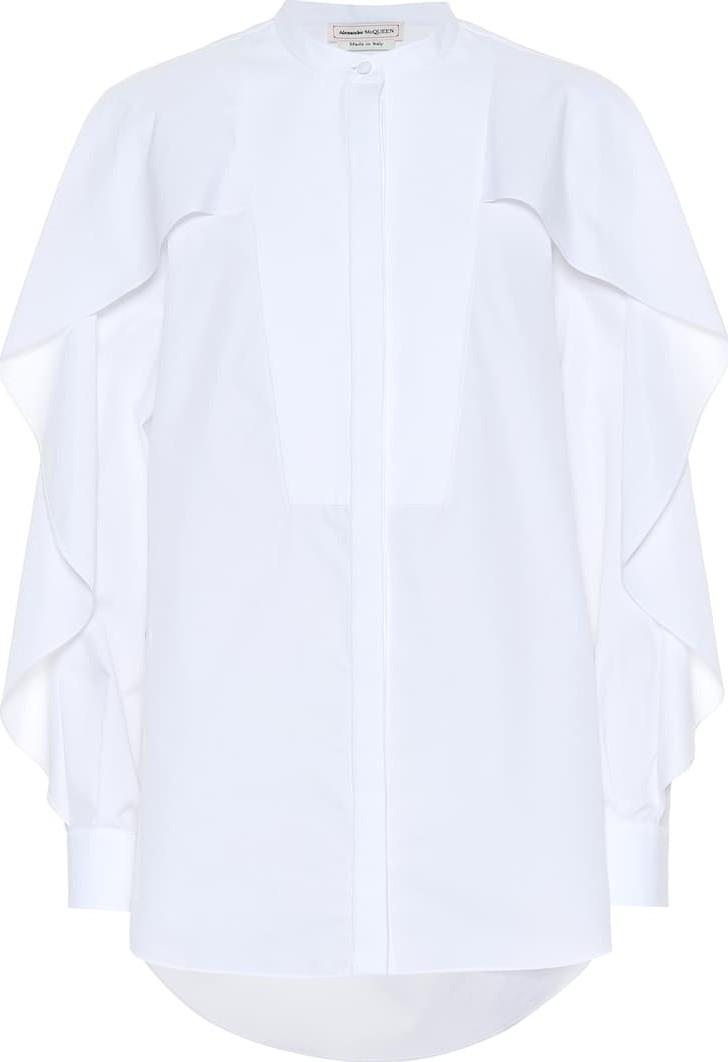 Alexander McQueen Ruffled cotton blouse