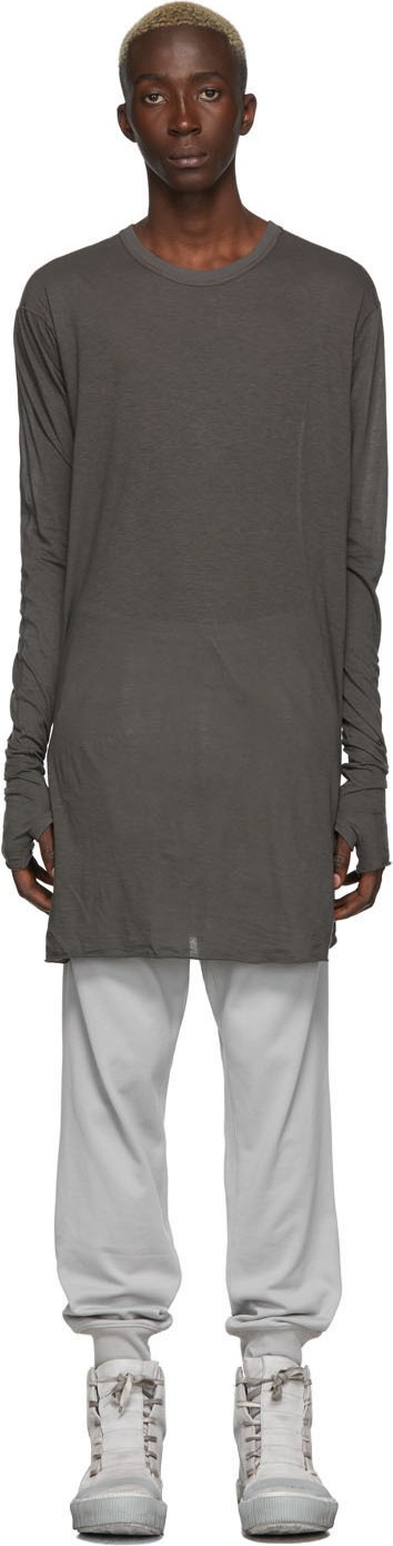 Boris Bidjan Saberi Grey Dyed Long Sleeve T-Shirt